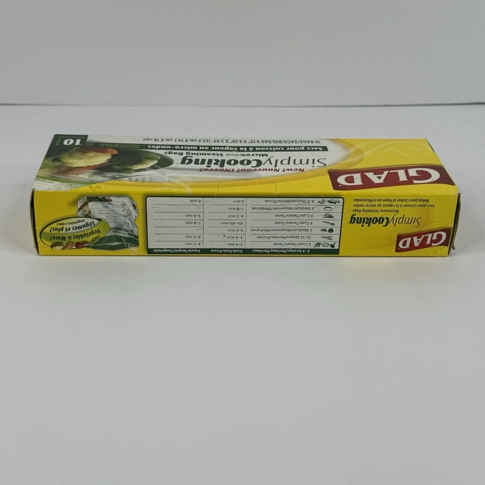 GLAD Simply Cooking Microwave Cooking Steaming Bags Discontinued New Box of 10